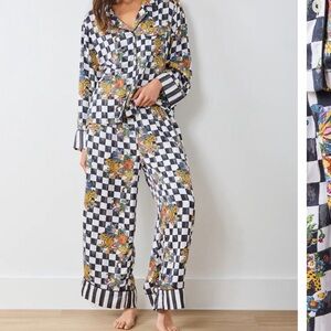 Mackenzie Childs Pajamas- Eco Satin Soho Set in Courtly Check Bagheera